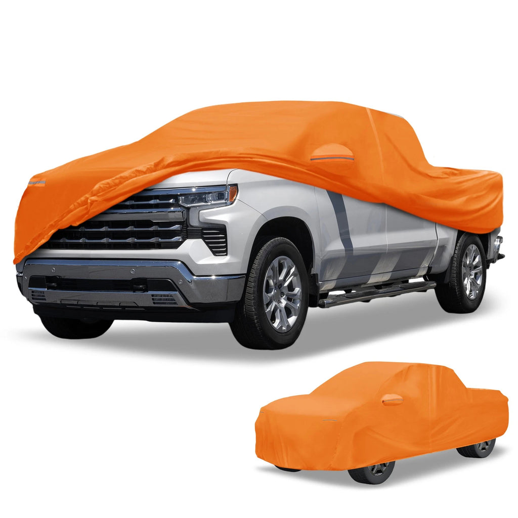 Waterproof Car Cover for Chevy Silverado (210D-PU, Orange)
