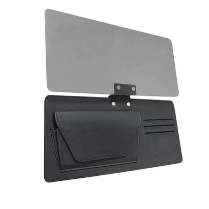 Clip On Sun Visor Extender for UV Light Reduction and Essentials Storage