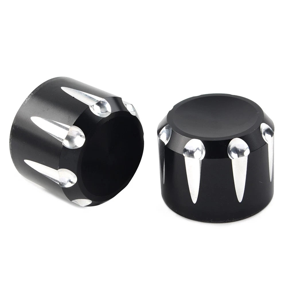 CNC Front Axle Cap Nut Covers for Harley Touring Road King Electra Glide (–) Black