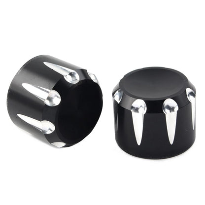CNC Front Axle Cap Nut Covers for Harley Touring Road King Electra Glide (–) Black