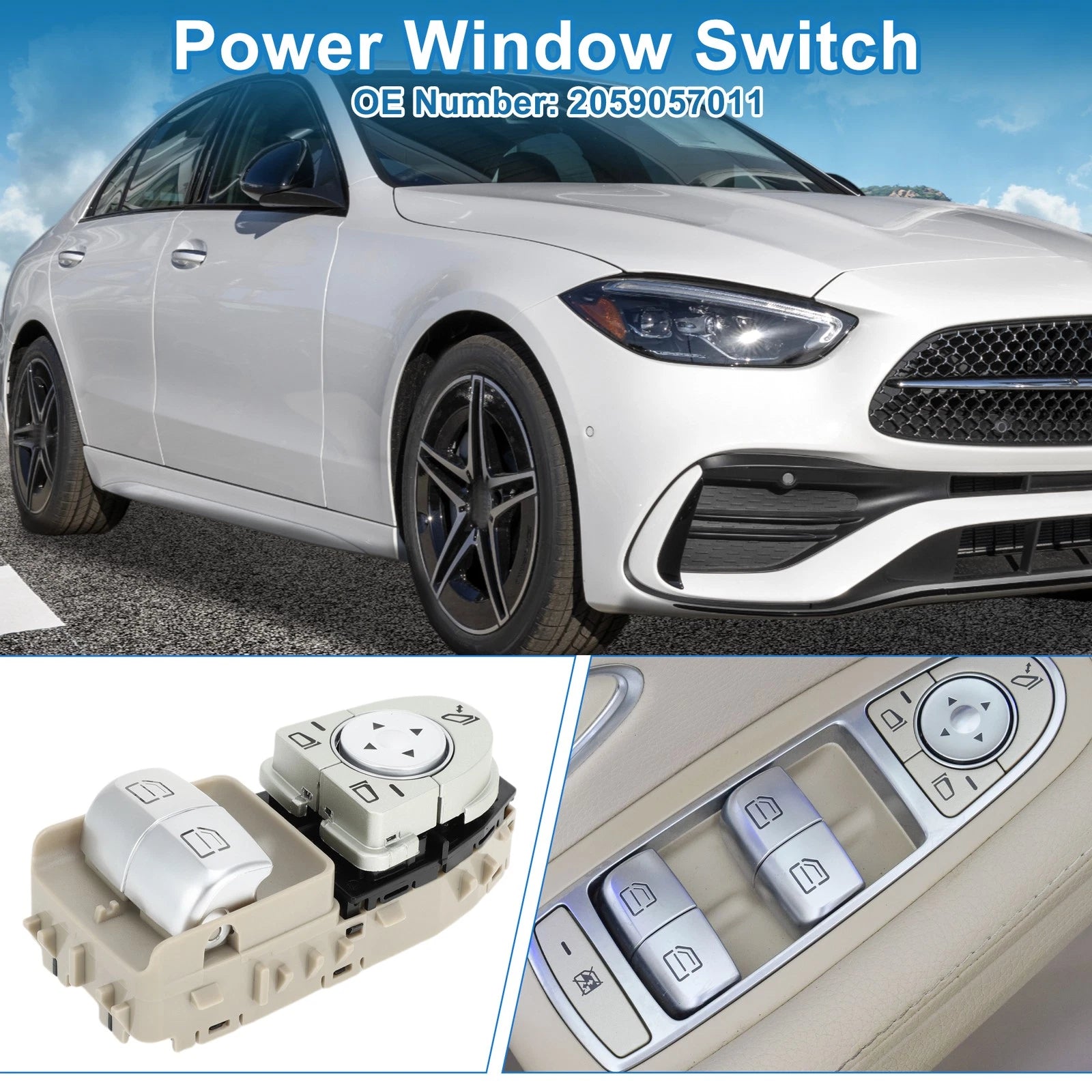 Front Driver Side Power Window Switch for Mercedes-Benz C63 (2008–2014)