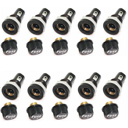 10 Pack Glass Fuse Holders for Motorcycle (Universal)