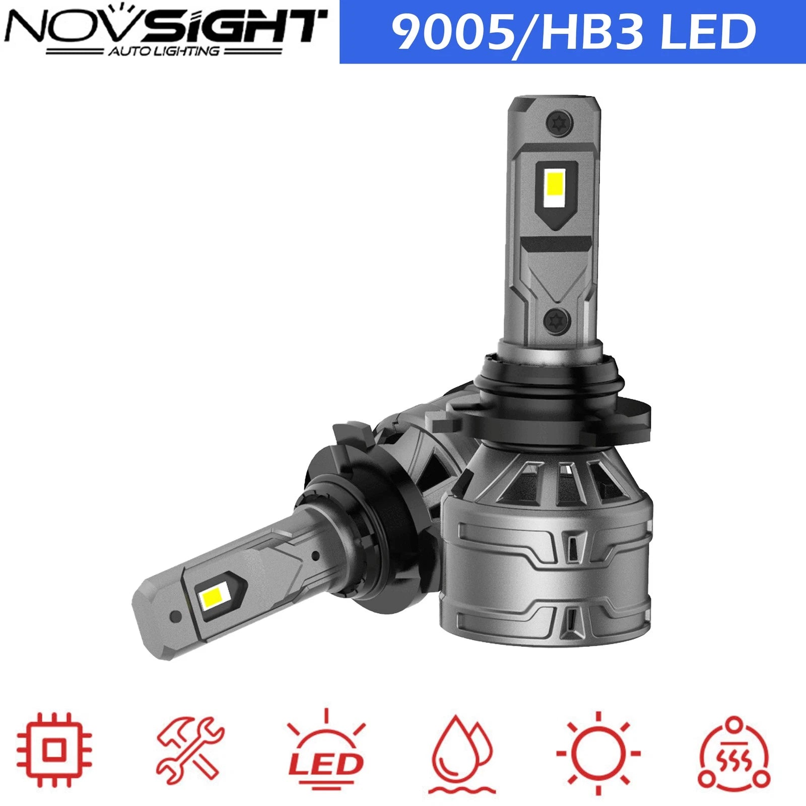 2X 9005 HB3 LED Headlight Bulbs for 6500K