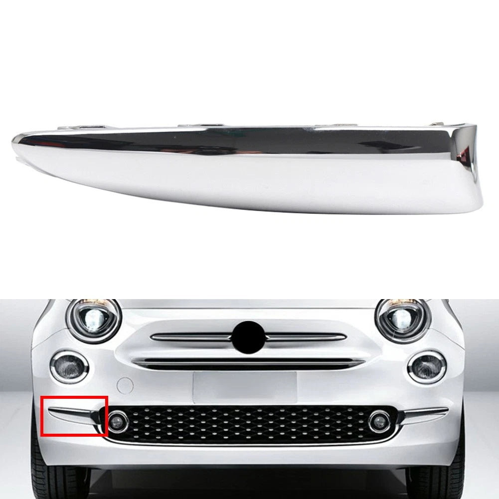 Chrome Front Bumper Side Trim Strip for Fiat 500 Lounge (2015–2020)