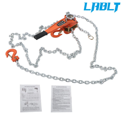 1.5 Ton Manual Lever Chain Hoist with 20FT G80 Chain for Heavy Lifting