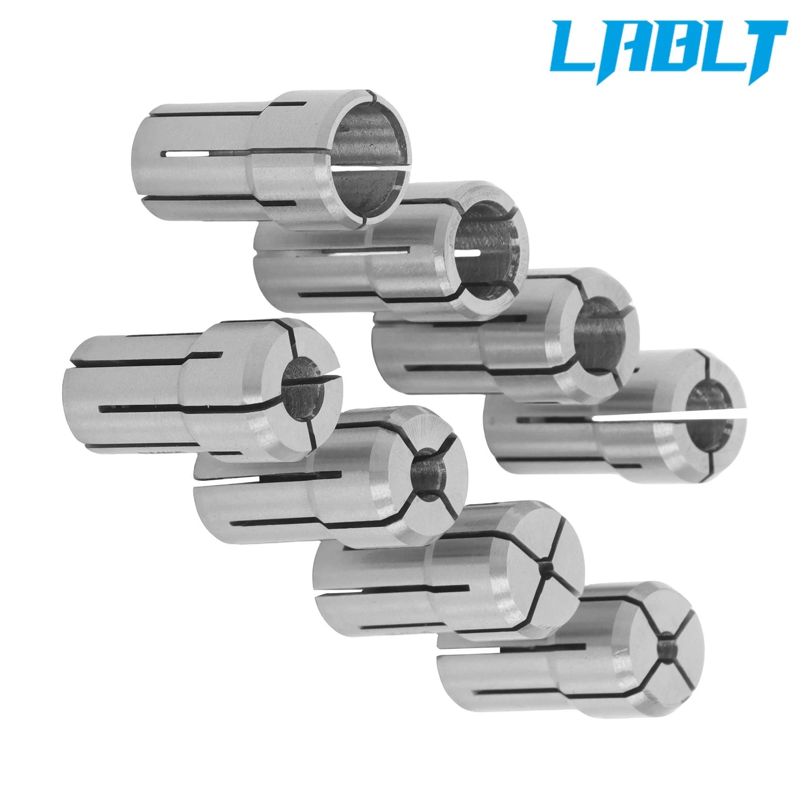 8Pcs Double Angle Collet Set for CNC Chuck (1/8" - 9/16" × 1/16)