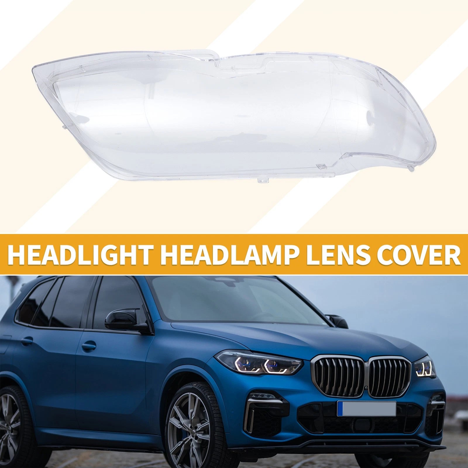 Front Right Headlight Lens Cover Replacement for BMW X5 (2004–2006)