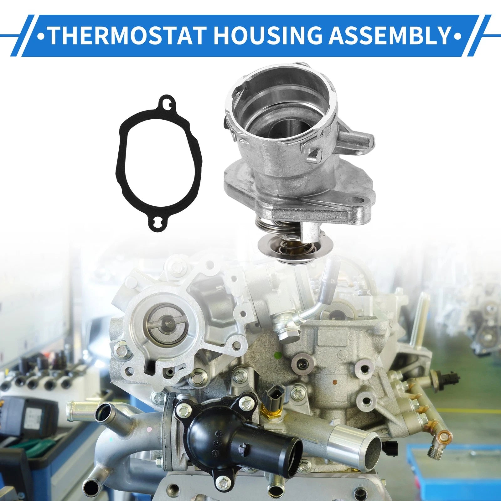 Engine Coolant Thermostat Housing Assembly for Dodge Sprinter 2500 3500 (2007–2008)