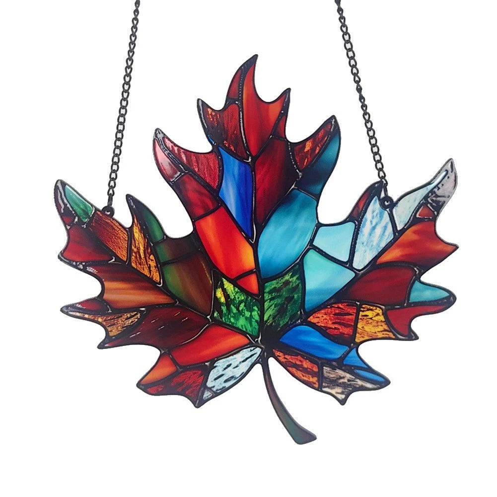 20cm Acrylic Maple Leaf Sun Catcher for Window Wall Garden Decoration