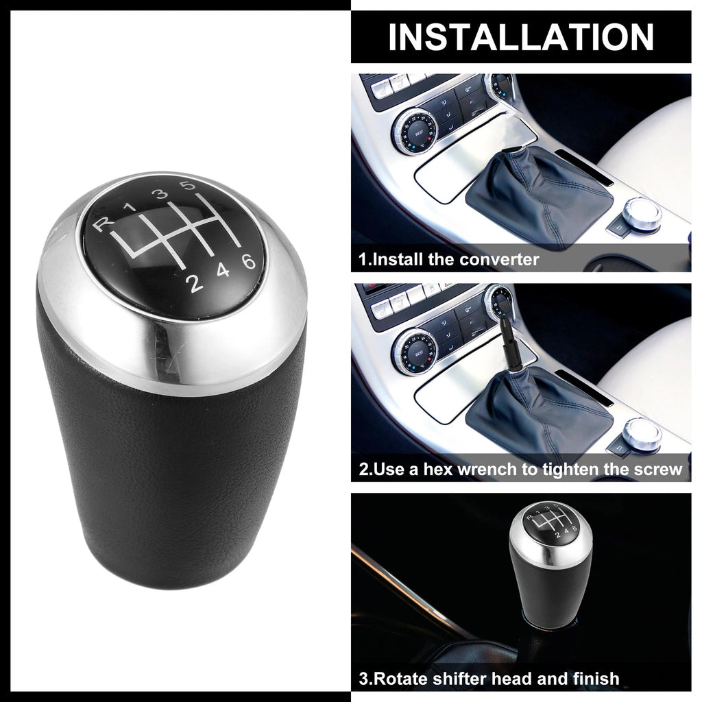 Faux Leather Gear Shift Knob 6 Speed for Mazda 6 (2007–2012) Black