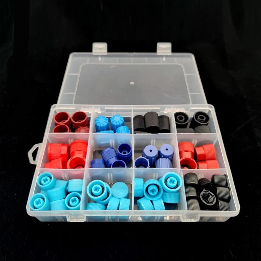 77Pcs Universal Car Auto A/C R134a R12 High Low Side AC Valve Core Dust Caps Set