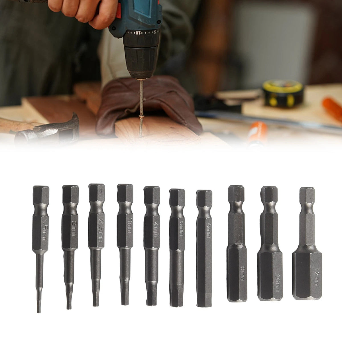Magnetic Head Crew Driver Set of 10 (1.5-12mm) for Various Applications