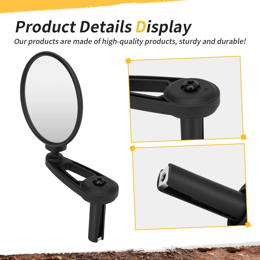 Left & Right Side Mirrors with Hardware Kit for Can-Am Ryker 600 900 (2019–2023)