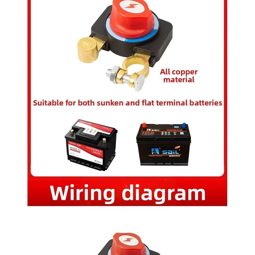 Power Disconnect Switch for 12V 24V Automotive Marine Batteries