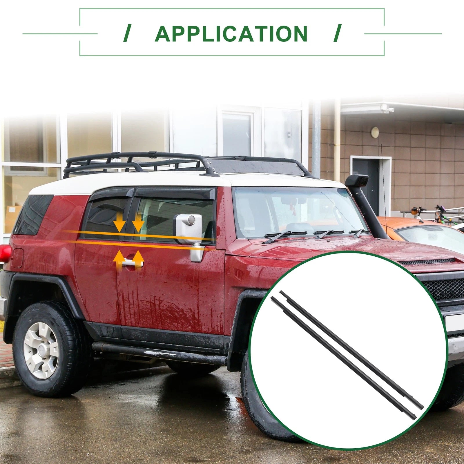 2PCS Front Left Right Window Weatherstrip Seal Replacement for Toyota FJ (2007–2016)