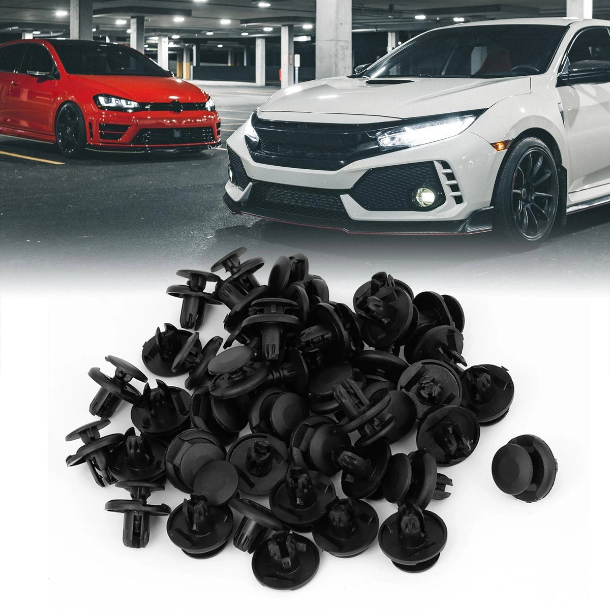 100 Pcs Nylon Rivet Fastener Clips for Honda (8mm)