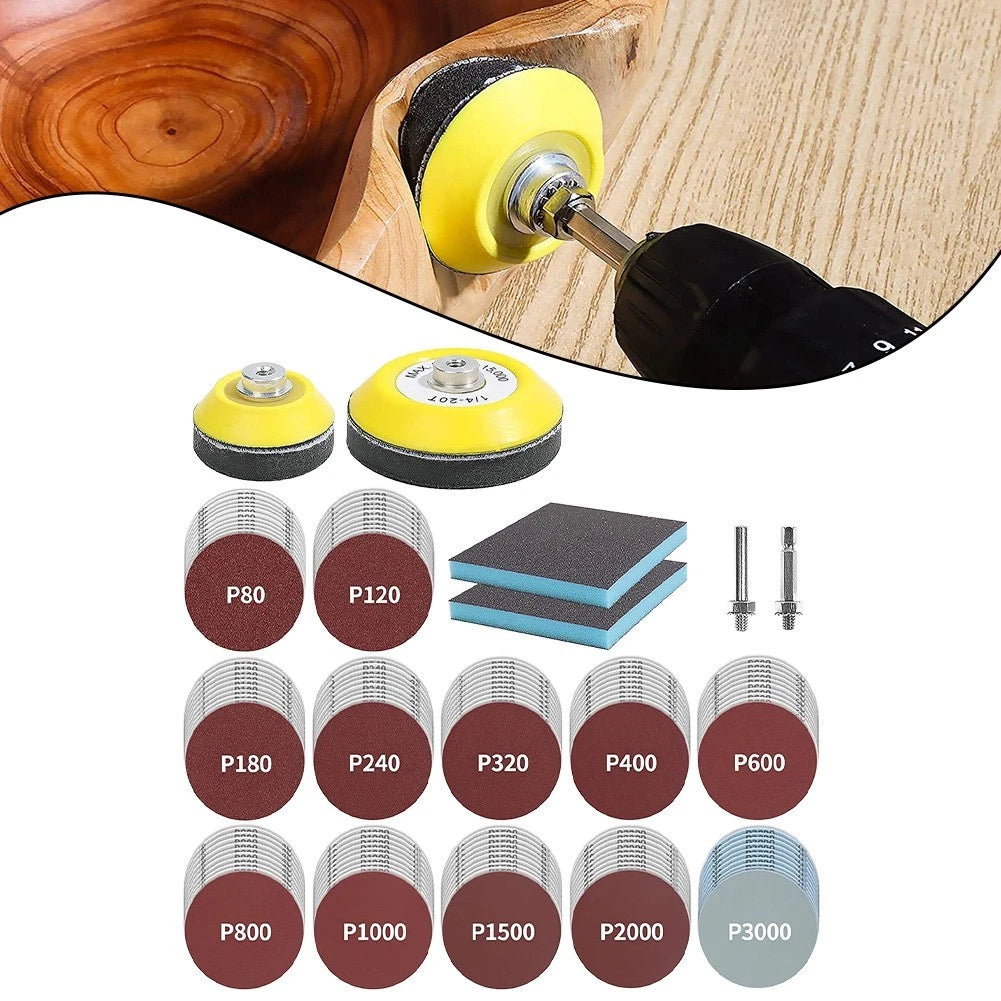 3 Inch Sandpaper Discs 12 Grits for Efficient Sanding