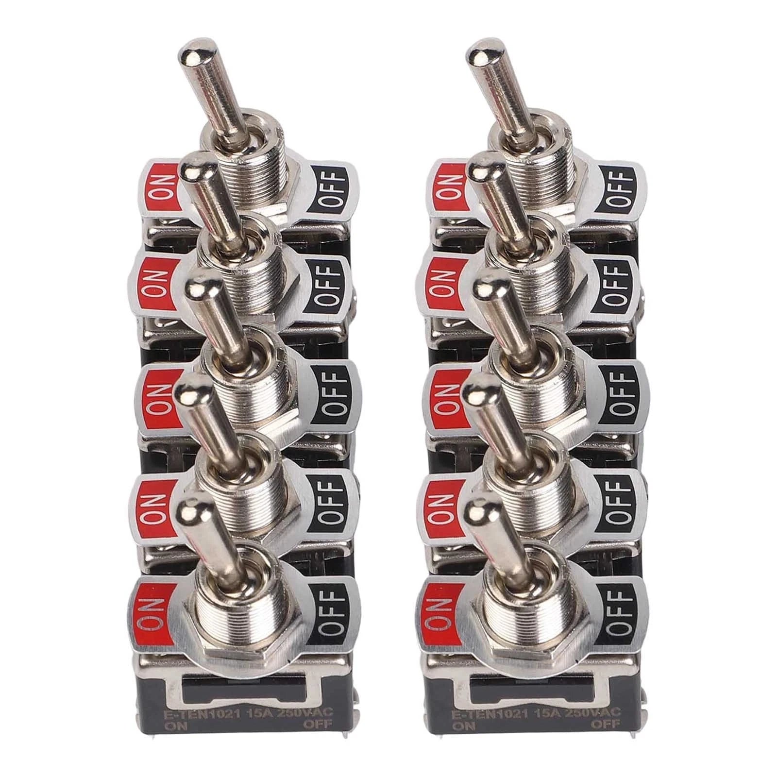 10X Toggle Switch 12V 24V 220V 230V 10A ON OFF 2 Pin