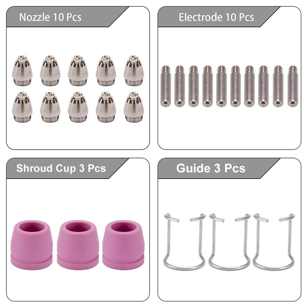 26PCS Air Plasma Cutting Nozzle Set for SG55 AG60 Torch