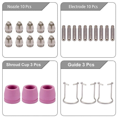 26PCS Air Plasma Cutting Nozzle Set for SG55 AG60 Torch