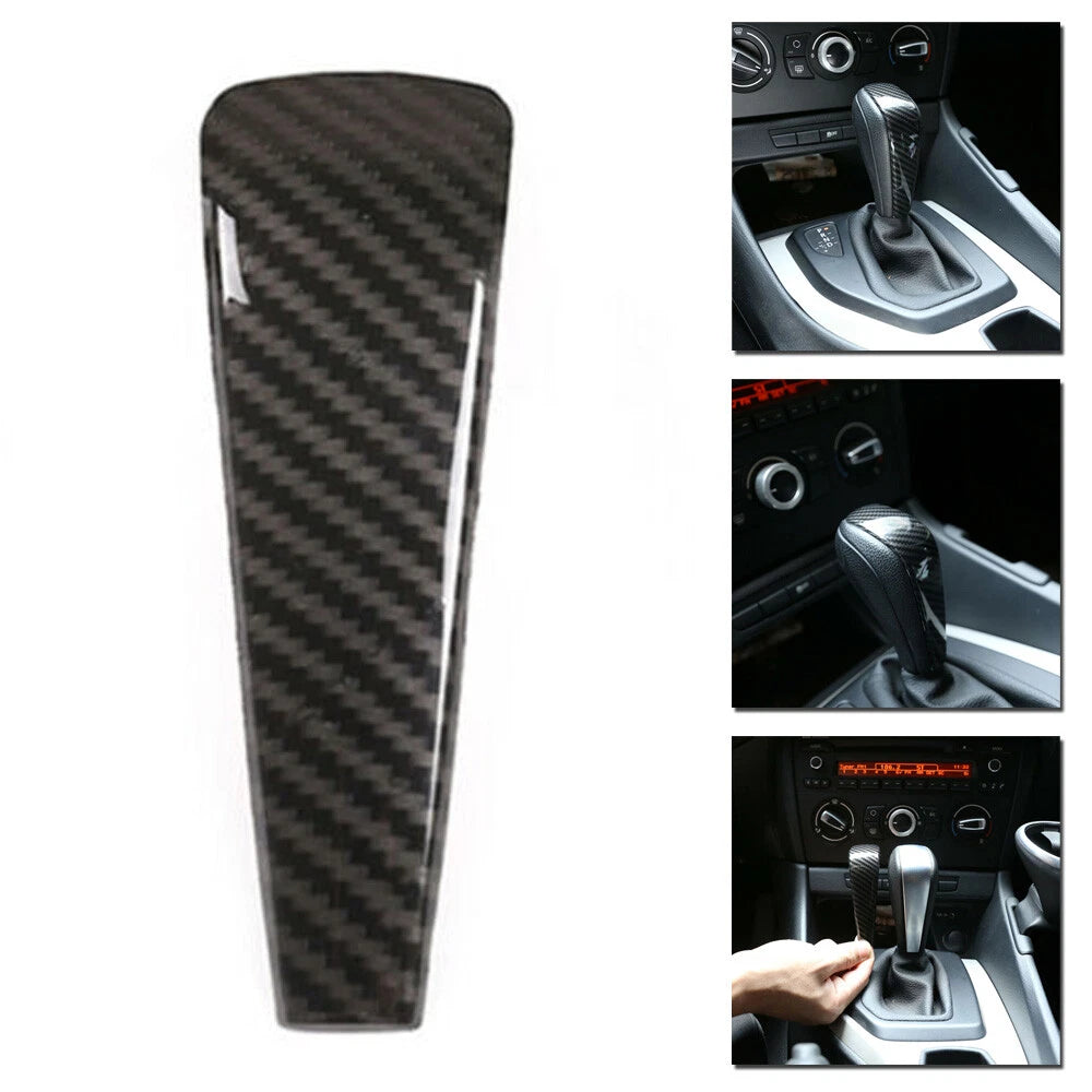 Black Carbon Fiber Gear Shift Knob Cover for BMW 3 Series E90-E93