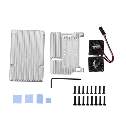 Metal Armor Case Shell with Dual Fan Heatsink for Raspberry Pi 4 Model B (2019–2023)