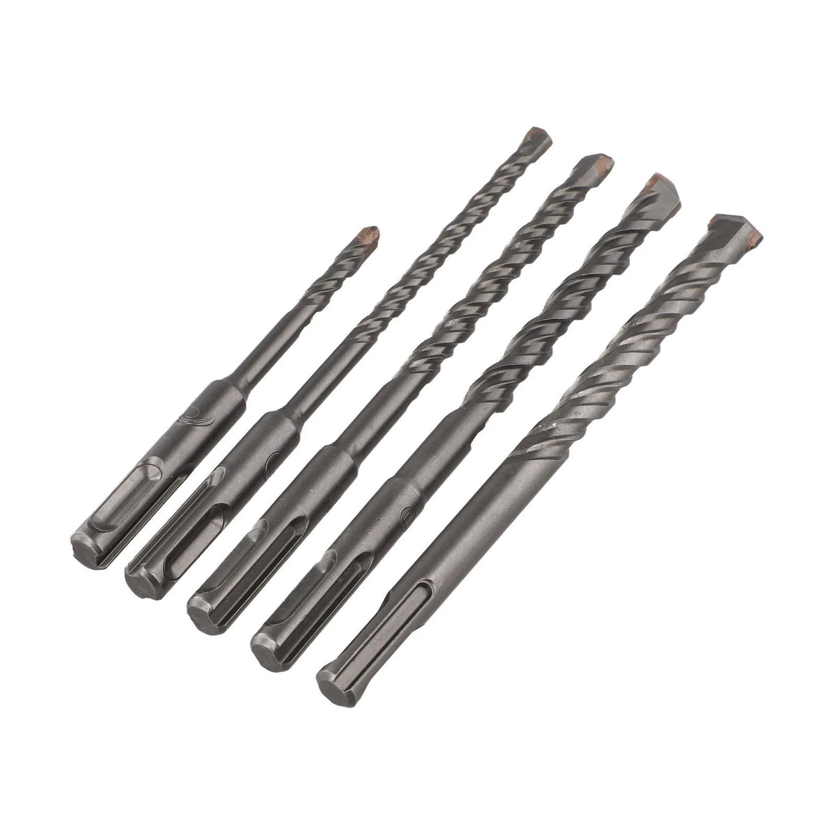 Set of 5 carbide tipped drill bits for electric hammer (wall, brick, concrete)