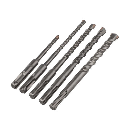 Set of 5 carbide tipped drill bits for electric hammer (wall, brick, concrete)