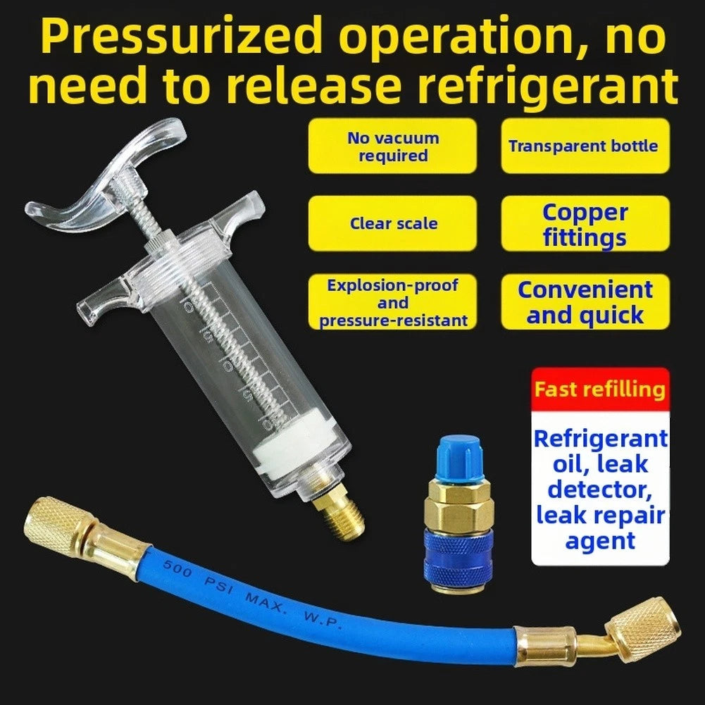 30ML Injection Tool for AC Cooling Agent Oil with 14 Inch SAE Thread Gauge