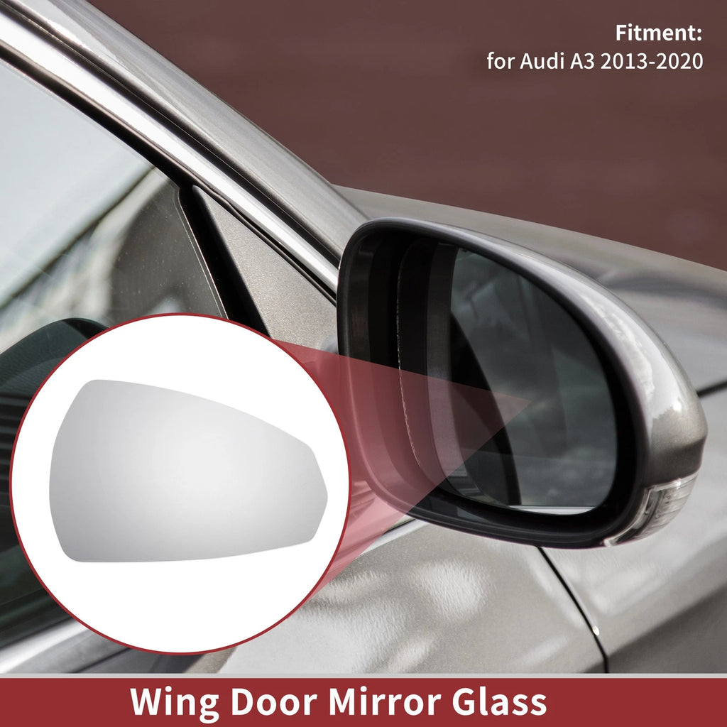 Right Side Wing Mirror Glass Replacement for Audi A3 (2013–2020)