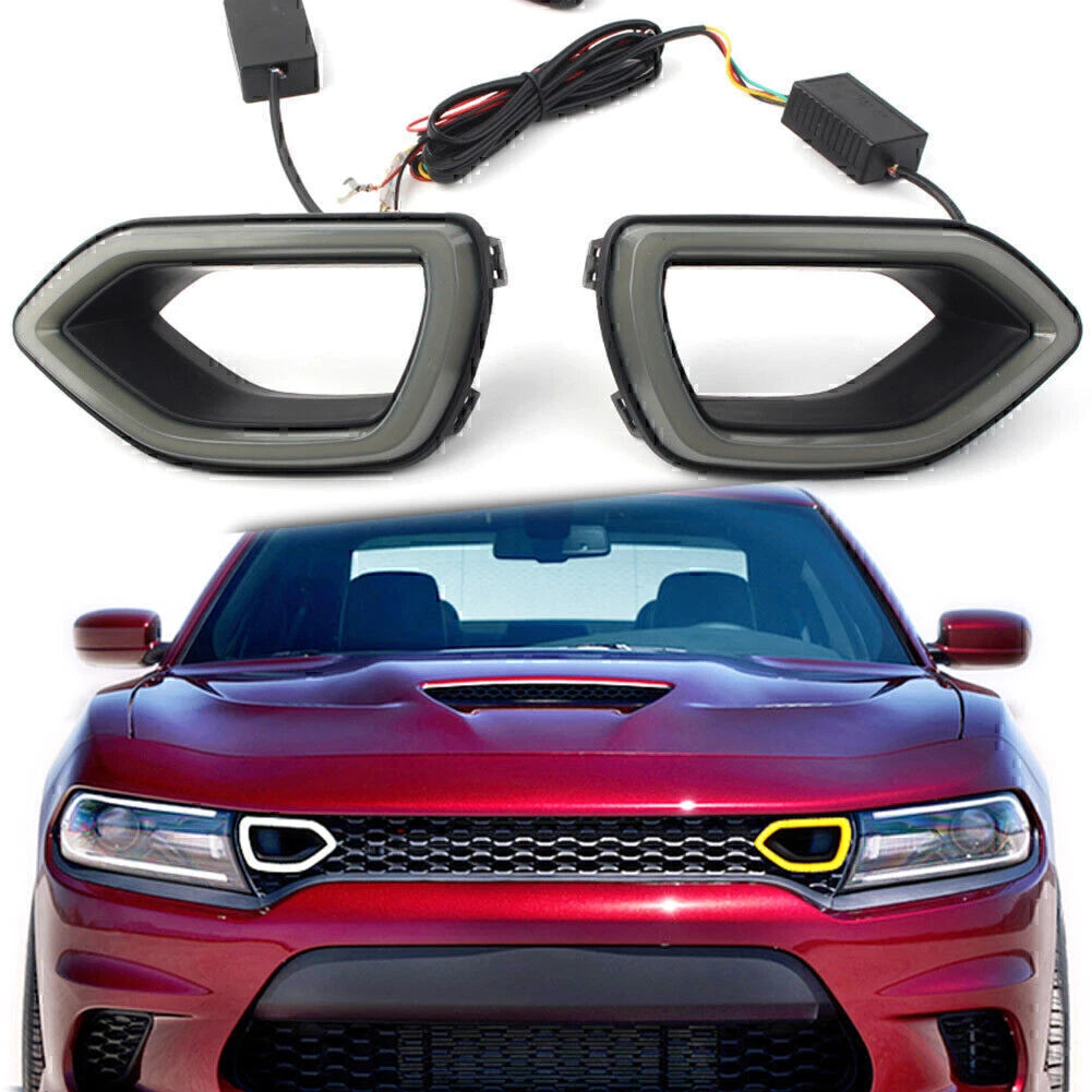 Smoke LED Grille Bezel Lights for Dodge Charger SRT Scat Pack (2015–2019)