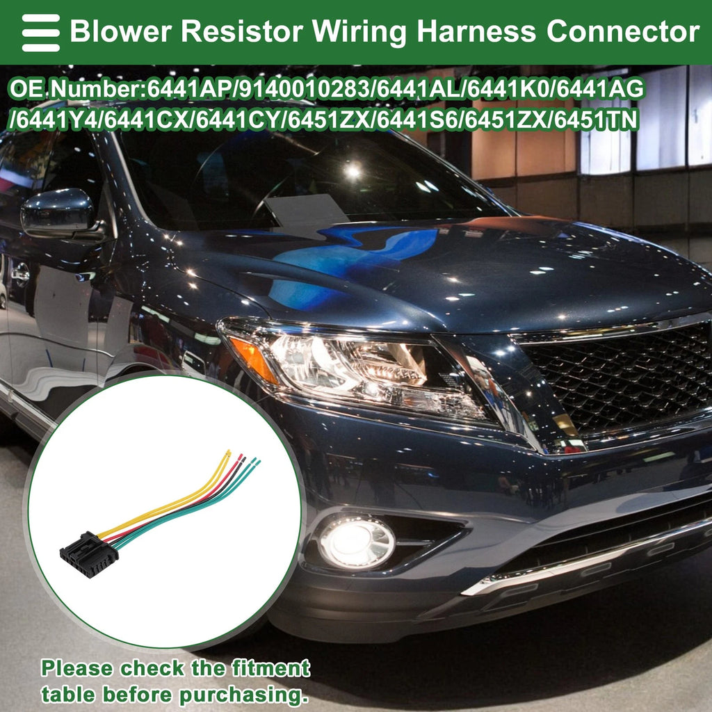 Blower Resistor Wiring Harness Connector for Peugeot 206 (2000–2012)