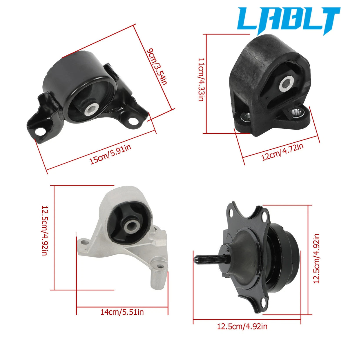 Set of 4 Engine Motor & Transmission Mounts for Honda Civic 1.7L (2002–2005)