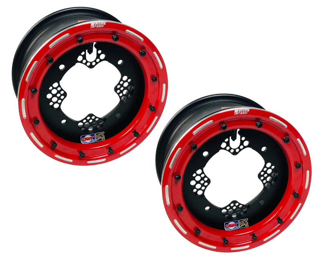 DWT ROK'N LOCK 10" Red Beadlock Rims for Blaster Warrior (4/156)