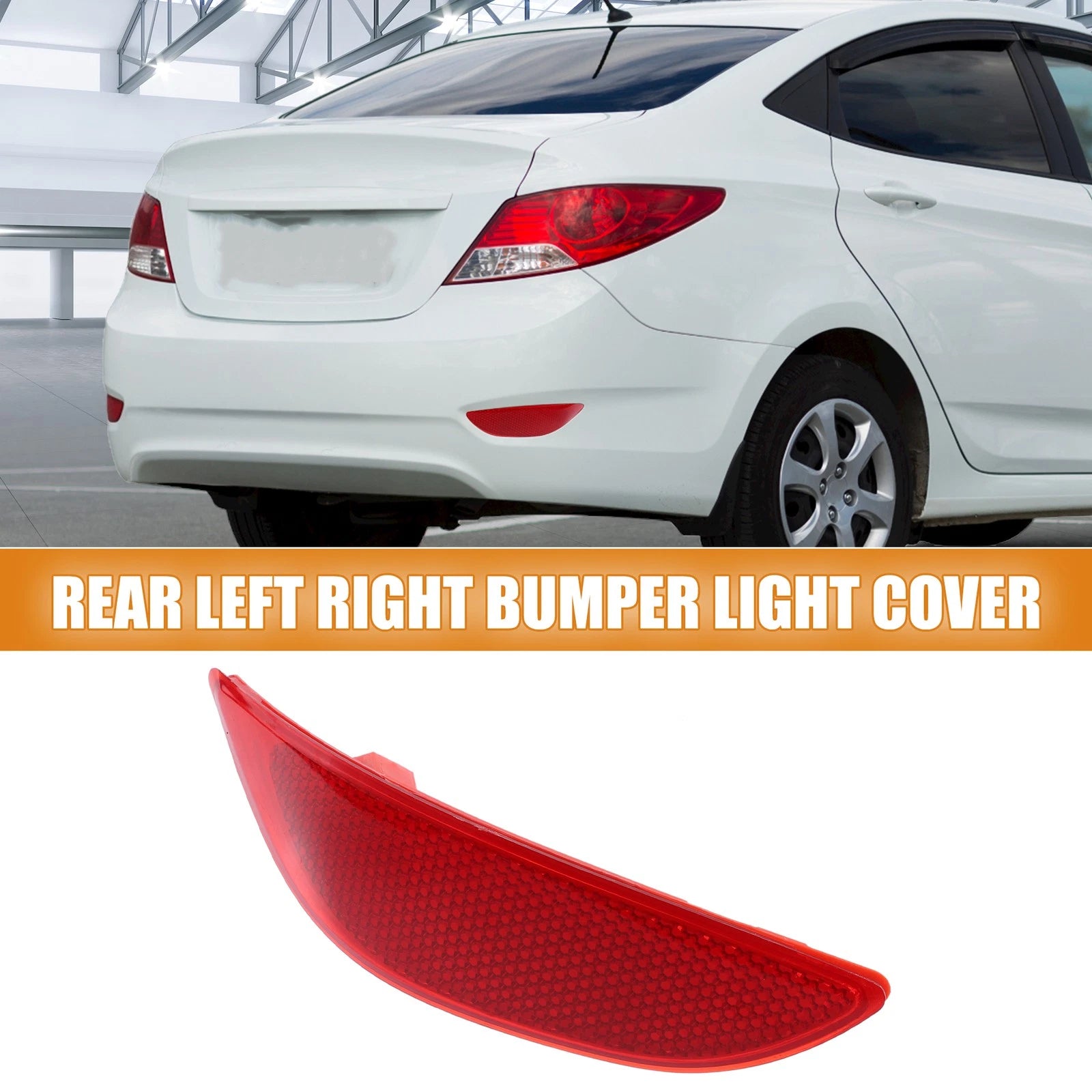 Rear Bumper Reflector Light Cover Pair for Hyundai Accent (2011–2017)