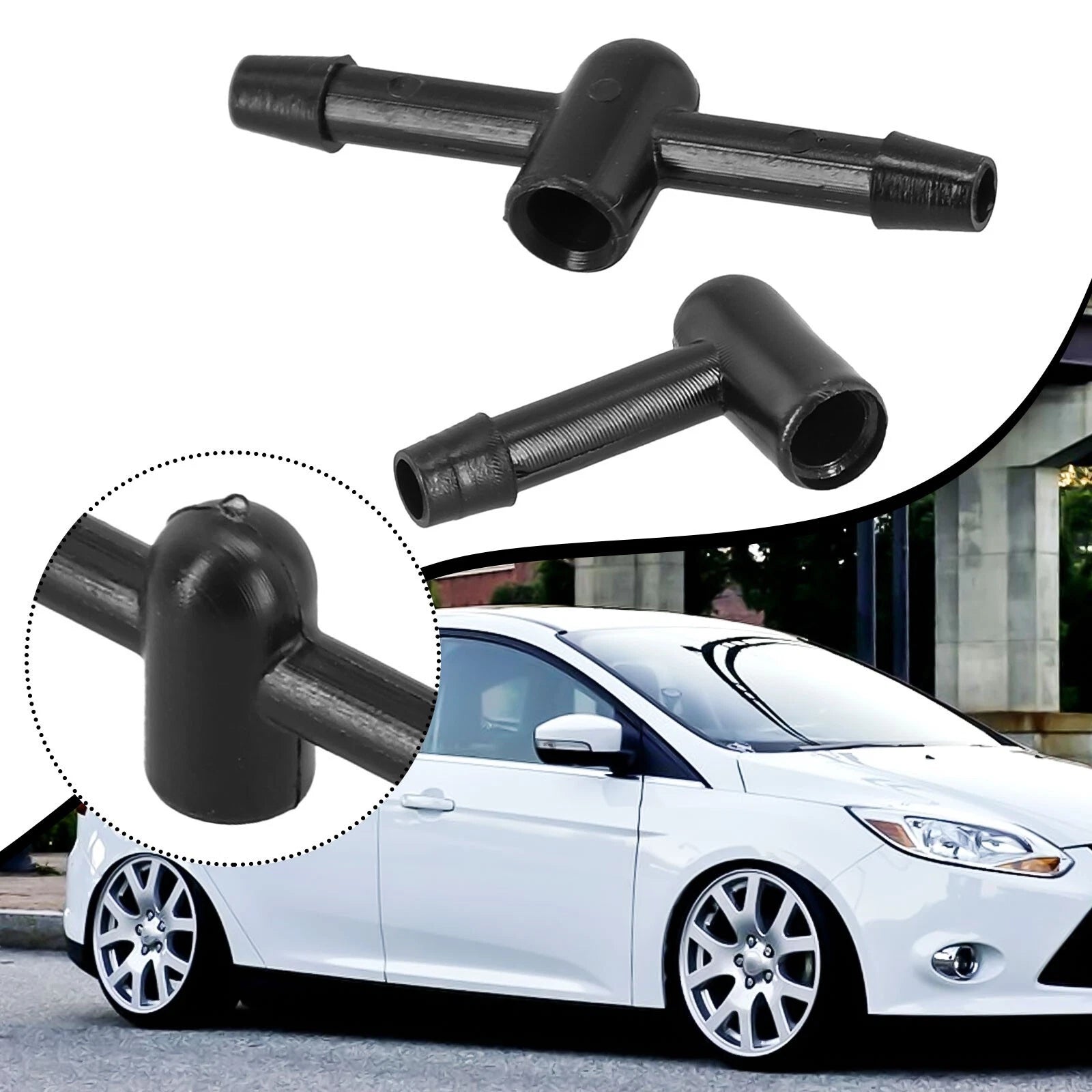 2X Windscreen Washer Connector Hose Jet for Ford