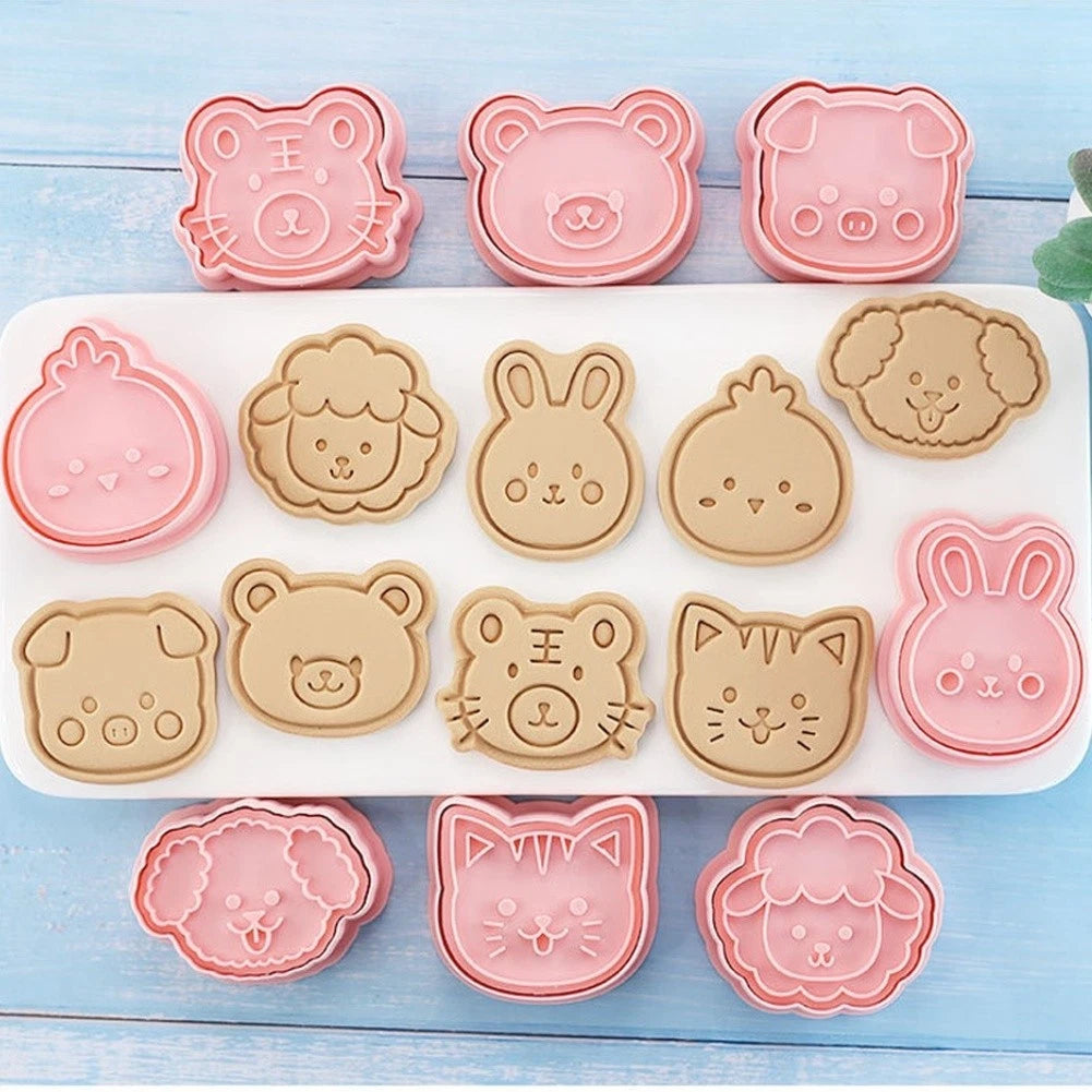 8 Piece Animal-Shaped Cookie Cutters for Baking