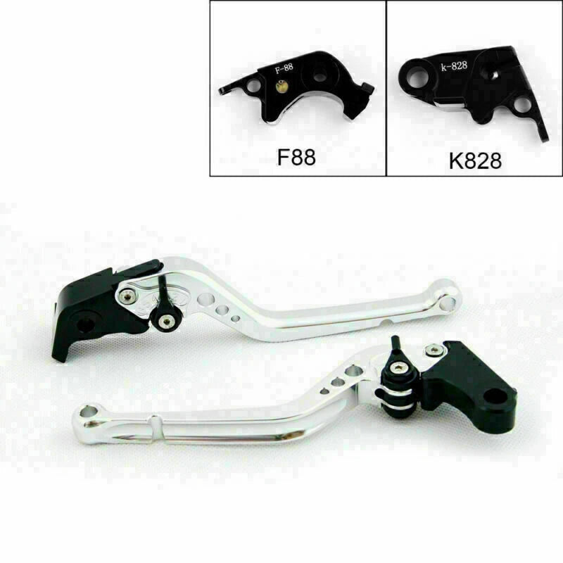Long Brake Clutch Levers for Kawasaki ZX10R (2006–2014), ZX6R, Z1000 (2007–2014) Silver T9