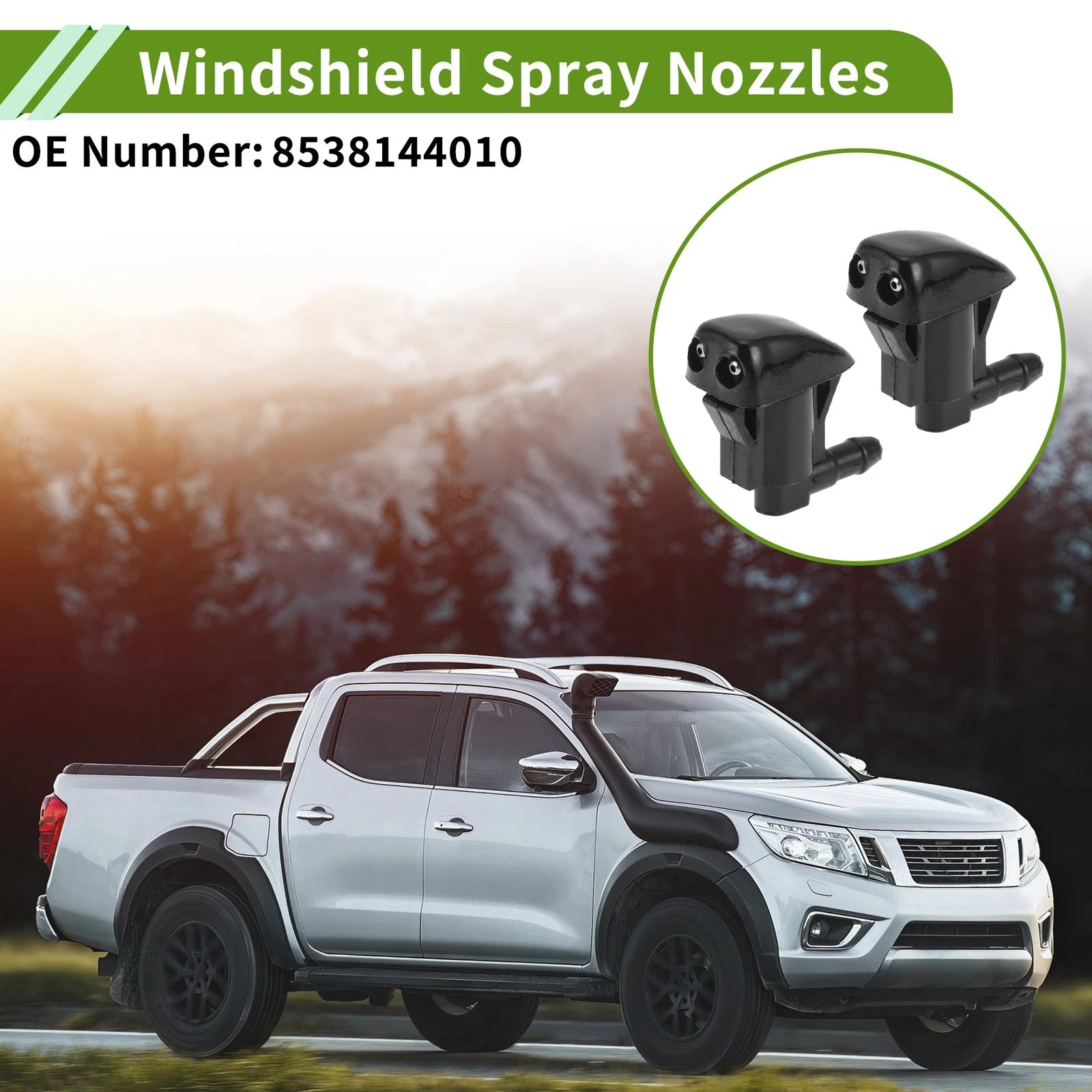 Windshield Washer Nozzle with Hose Connector for Toyota (2010–2018)