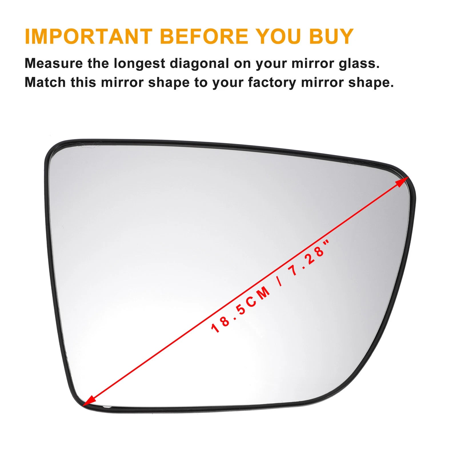 Right Side White Mirror Glass for KIA Venga (2009–2020)