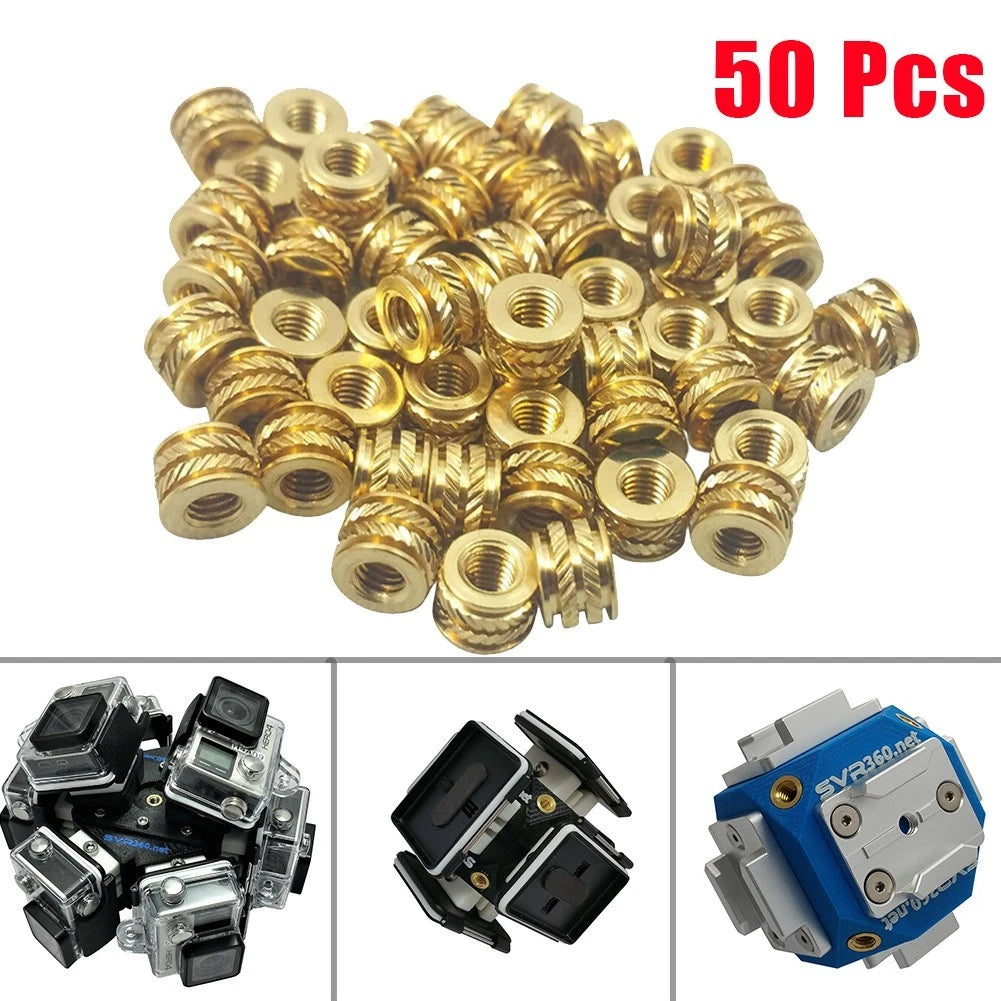 Set of 4 Brass Threaded Screw Inserts M3-0.5