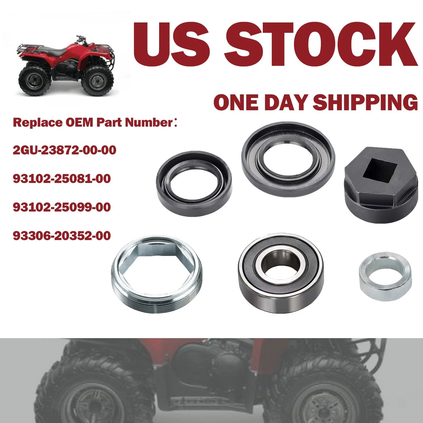 Steering Stem Bearing Seal Holder Nut & Tool for Yamaha Raptor Bruin 350 (2001–2007)