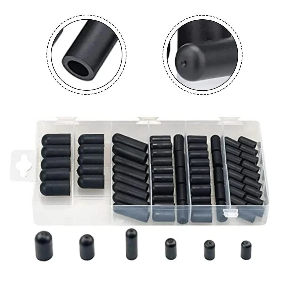 80 Piece Black Rubber Vacuum Dust Set for Carburetor Repair