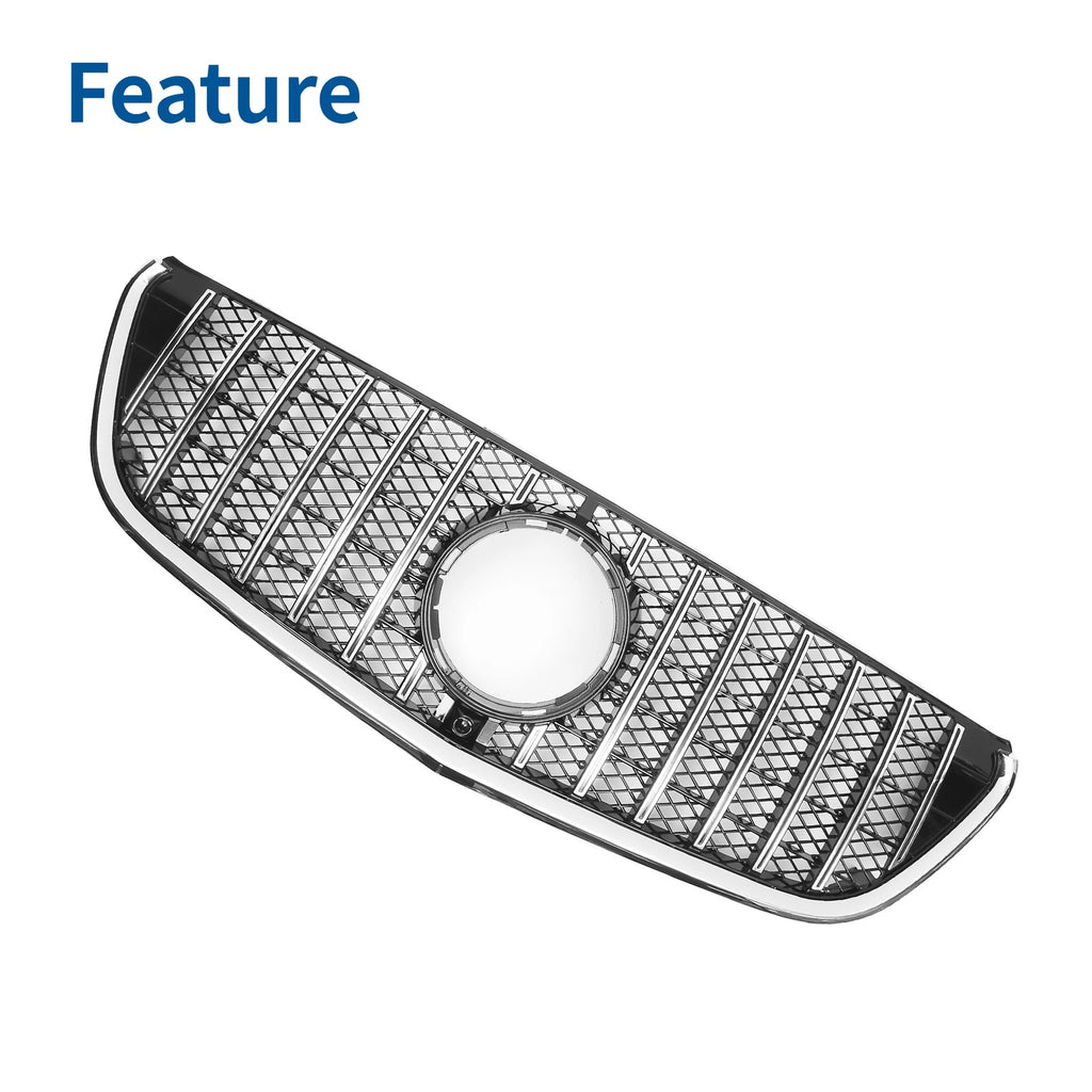 Front Upper Bumper Grille Grill Replacement for Mercedes-Benz V-Class W477 (2014–2019)