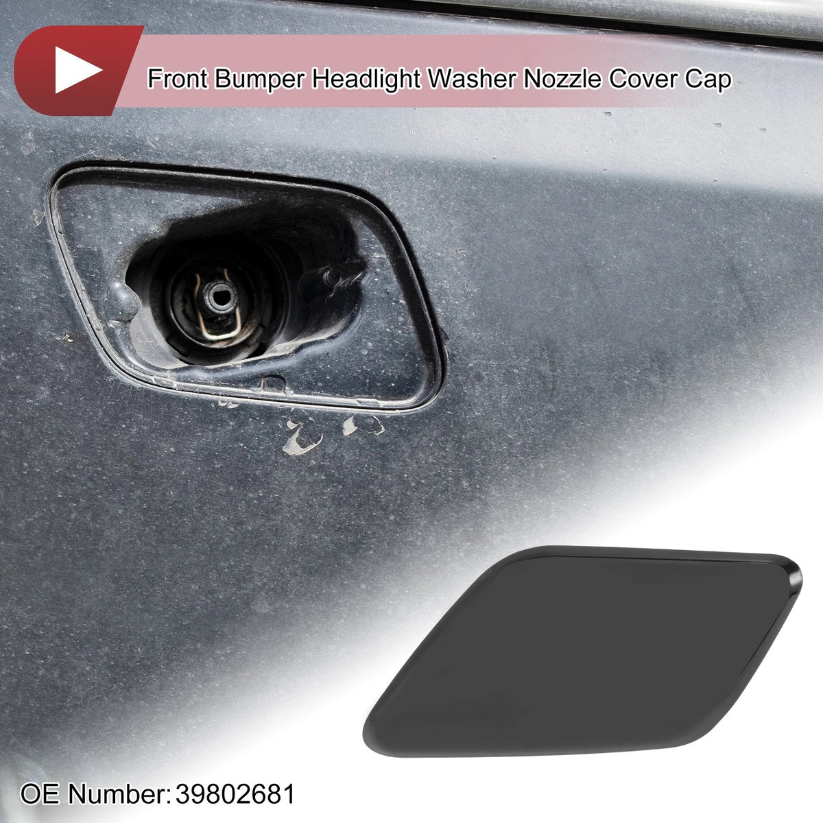 Front Left Bumper Trim Nozzle Cover No.39802681 for Volvo S60 (2011–2013) Black