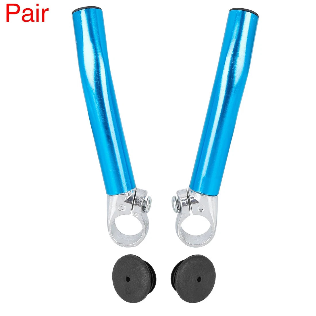 Bike Bicycle Handlebar End Grips Replacement with Blue Bar End Plugs for 7/8"