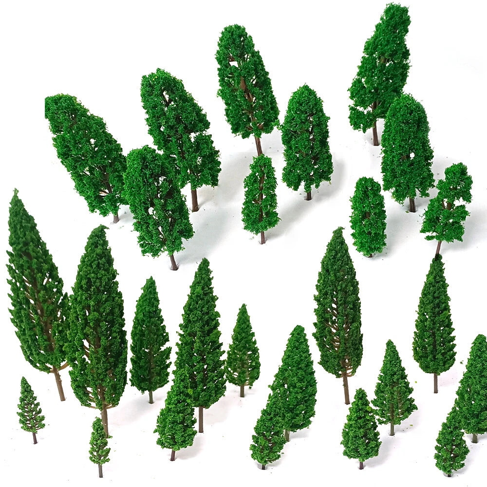 50x Pine Trees for Train Railroad Wargame Diorama Landscape