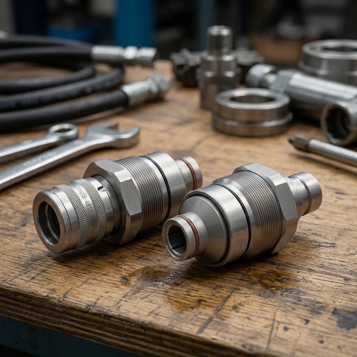 Set of 2 Hydraulic Quick Connectors for Bobcat Loaders