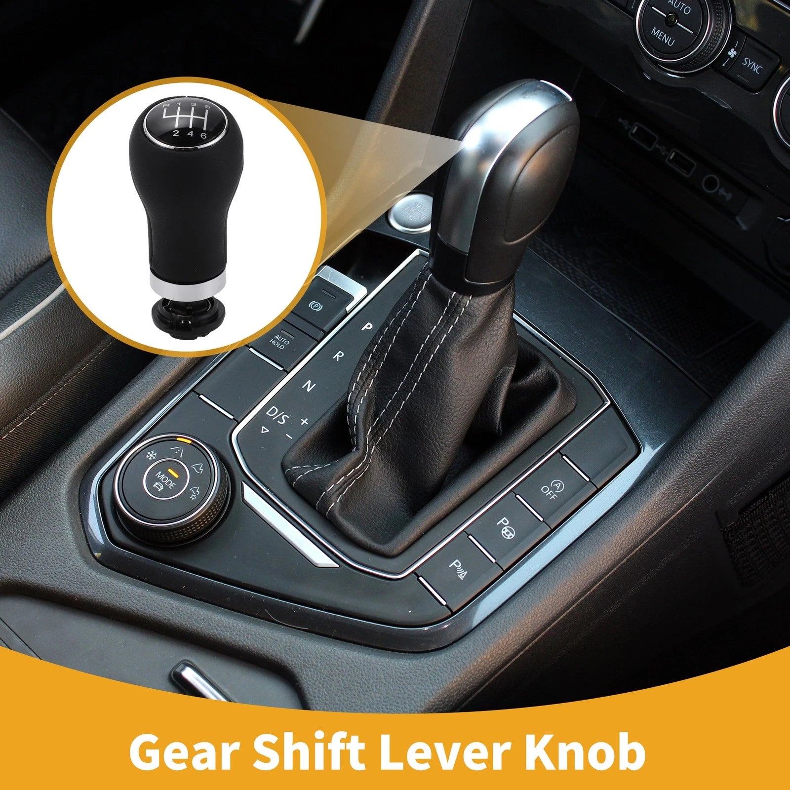 6 Speed Manual Gear Shift Knob Replacement for Audi A3 (2008–2013)