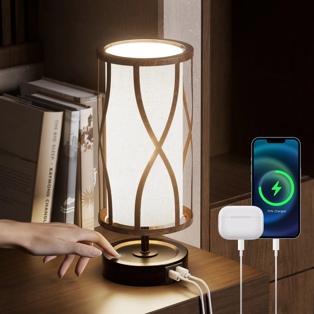 Dimmable Desk Lamp with Touch Control and USB Charging - Bronze Finish